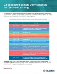 sample schedule for remote learning