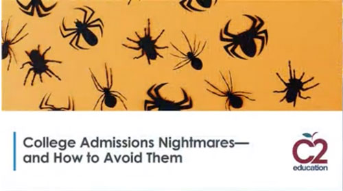 spiders thumbnail for webinar about avoiding college admissions nightmares