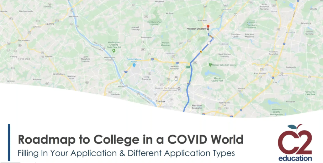 graphic for webinar on college applications