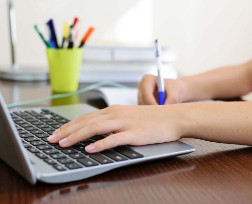 student prepping for final exams