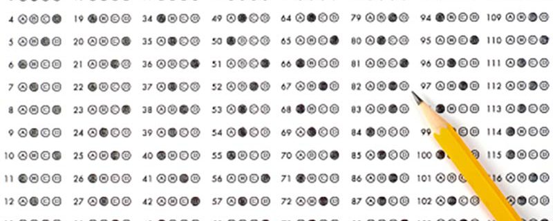 pencil and test answer sheet