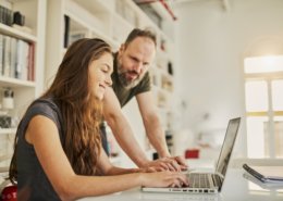 parent homeschooling his student during Covid-19