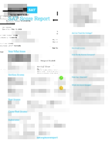 Sample SAT Score Report