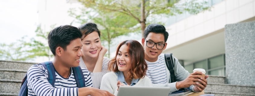 students on a laptop